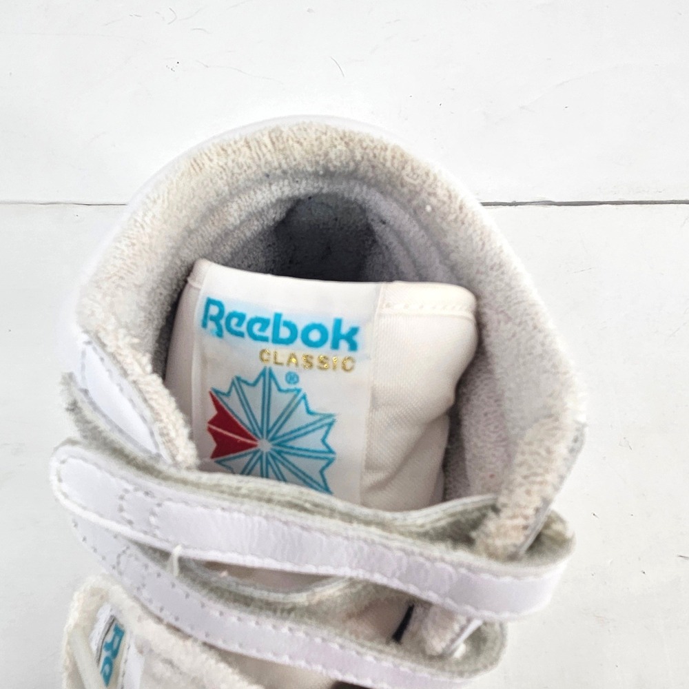 Reebok Freestyle Hi top White Leather High Top Sneakers 2240 Womens 8.5 classics - Picture 3 of 12
